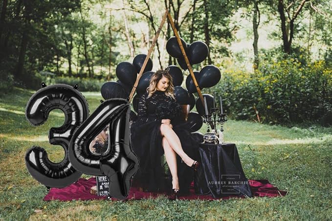 40 Inch Black Number Balloon 0-9, Big Size Happy Birthday Balloon, Foil Helium - Image 5