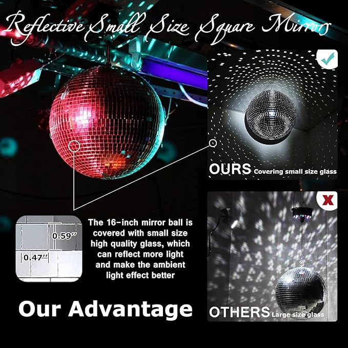16-Inch Large Disco Ball – Mirror Ball Disco Ball Decor - Image 4