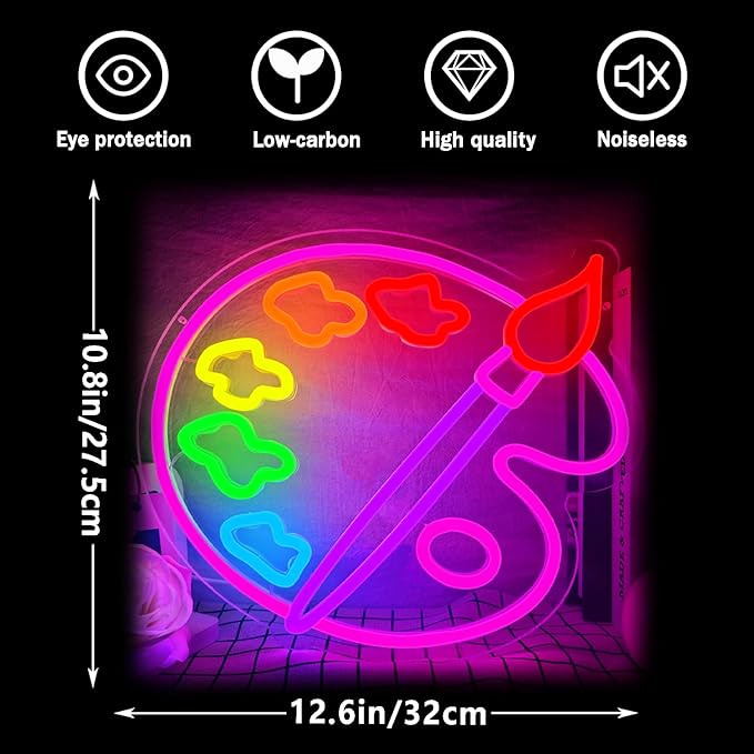 Paint Palette Neon Sign Art Studio Room Led Lights Dimmable Led Signs - Image 6