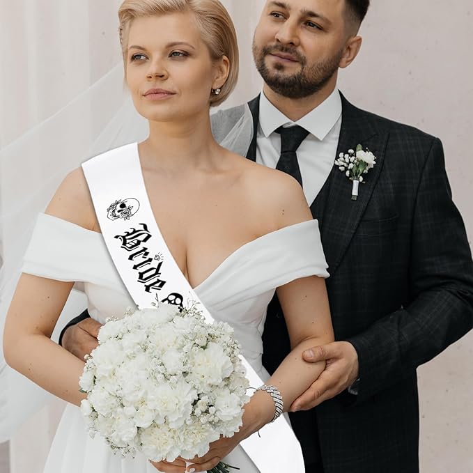 Gothic Bride or Die Sash with Black Printed - Image 4