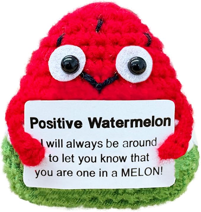 Crochet Emotional Support Watermelon-Handmade Mental Health Gifts by Unknown