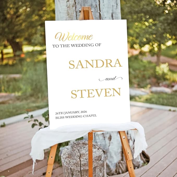 Personalized Modern Wedding Welcome Sign, Minimalist Printed Welcome Sign - Image 3