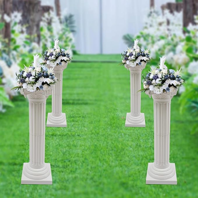 Roman Pillars Decoration Party Flower Pot Columns Set 4Pcs Decor Pedstal Stand - Image 8