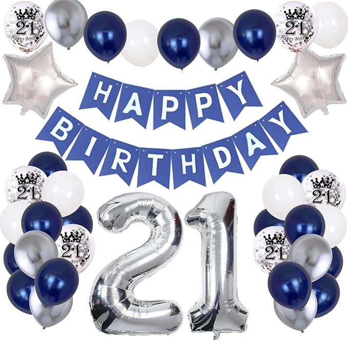 21st Birthday Decorations for Men by KAINSY