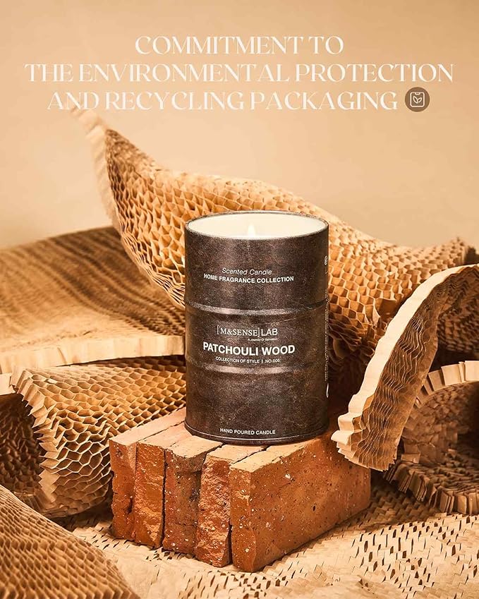 M&SENSE Patchouli Wood Scented Candles Natural Non Toxic, Aromatherapy Candle - Image 7