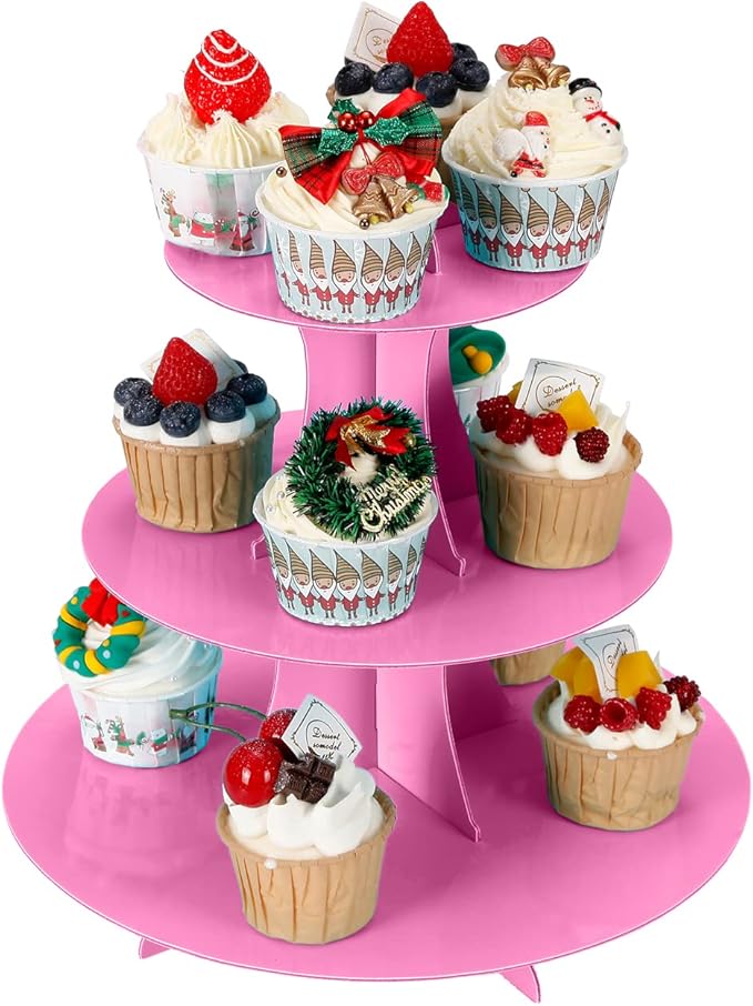 2Pcs 3-Tier Cupcake Stand, Cake Stand holder, Tiered DIY Cupcake Stand Tower - Image 3