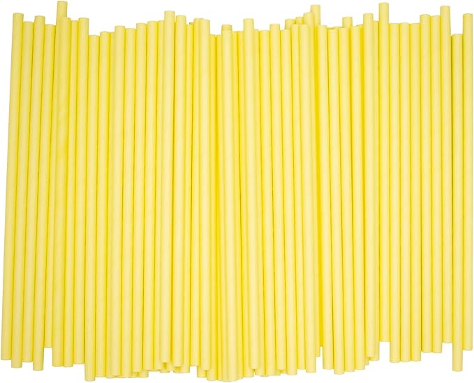 Pack of 300 Pastel Yellow Biodegradable 4-Ply Paper Drinking Straws - Image 2