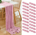 20 Pack Light Pink Cheesecloth Table Runner 17x108 Inch Boho Wrinkled Sheer by Dspoot