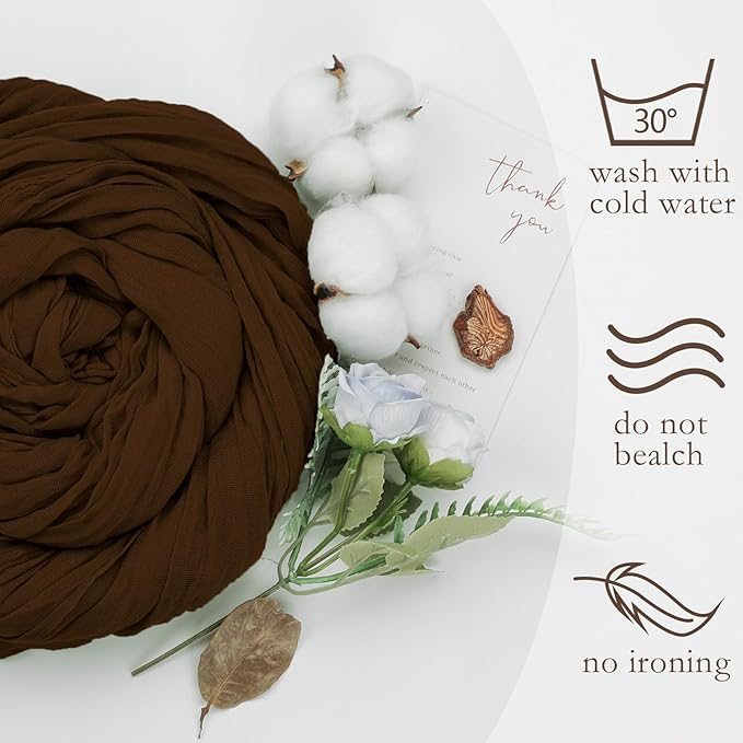 12 Pack Brown Cheesecloth Fall Table Runner 10ft Boho Gauze Fabric Cheese Cloth - Image 5
