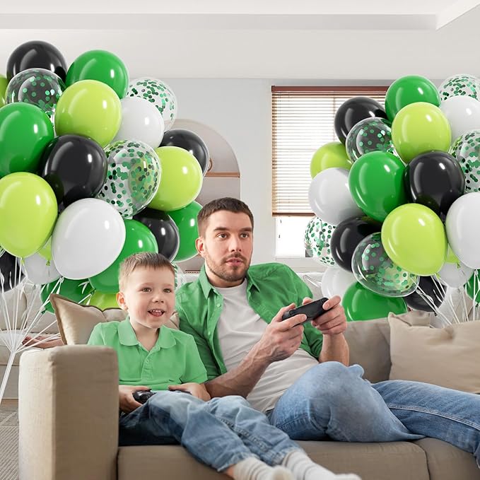 60pcs 12inch Green and Black Balloons - Image 5