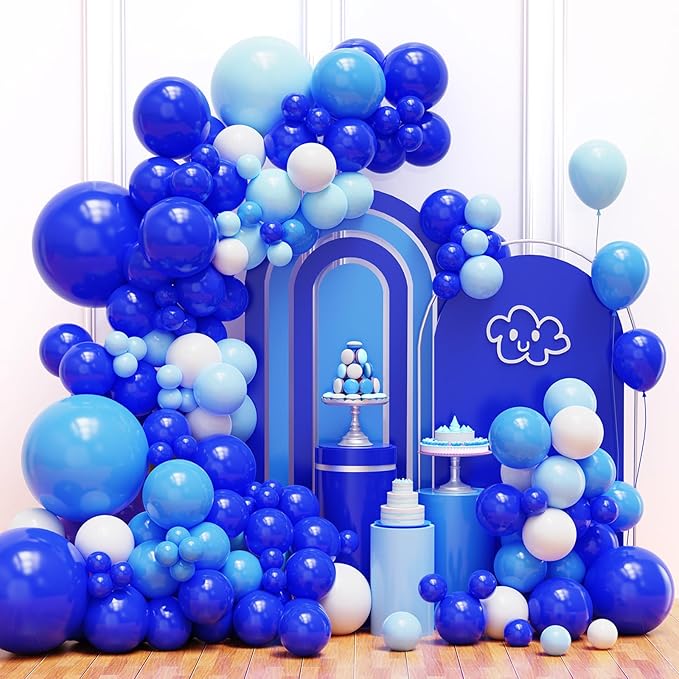 Blue and White Balloons Garland Arch Kit, Graduation Party Decorations by FHEKFNG