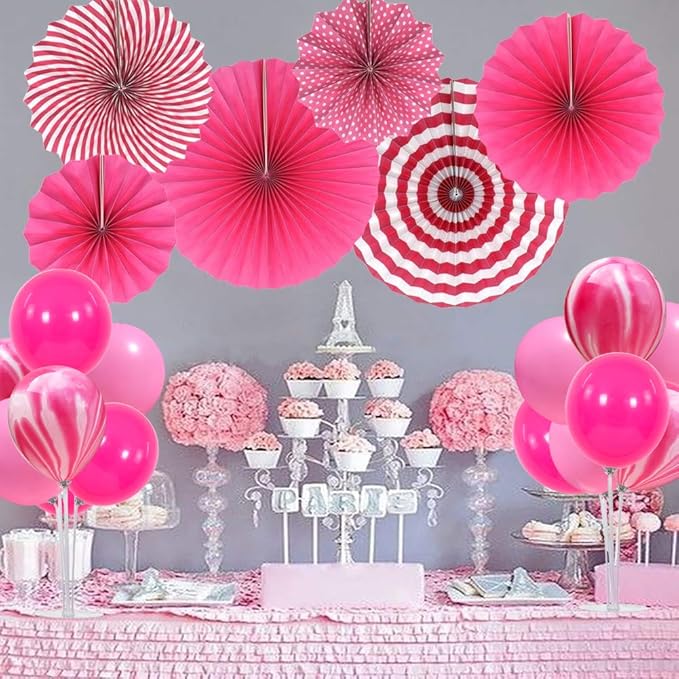 TONIFUL 4 Balloons Stand Kit Pink Marble Centerpieces Table Decoration - Image 6