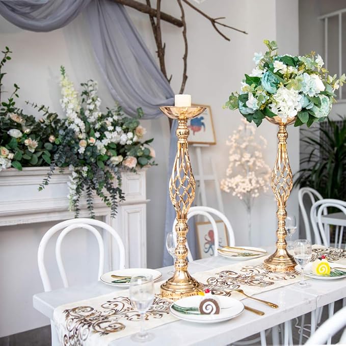 Gold Metal Wedding Centerpieces - Image 4