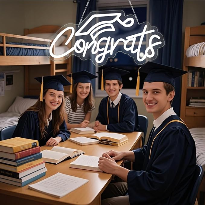 Congrats Grad Neon Sign for Backdrop wall decor，Dimmable USB Powered Light Up - Image 6