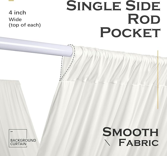 PartyVillage 2 Panels 5ftx30ft Ivory Ceiling Drapes - Image 6