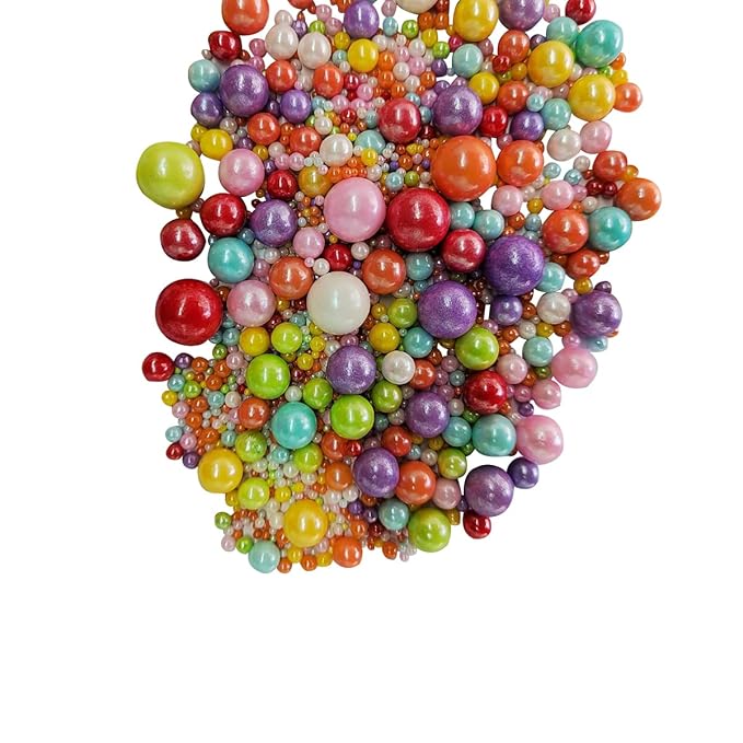 Edible Multicolor Sugar Pearls Candy Sprinkles 120G/ 4.23Ounce Baking Cake - Image 3