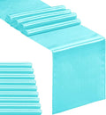 10-Pack Satin Table Runner Turquoise 12 x 108 inches Long, Table Runners by Hahuho