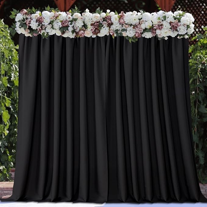 Joydeco Black Backdrop Curtains - Image 3