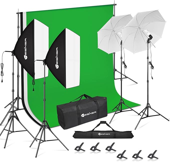 Yesker Photography Lighting Kit 8.5x10ft backdrop Support Equipment System by YESKER