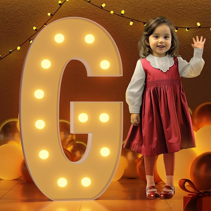 Marquee Letters 4 Feet Tall Large Light Up Letters G Happy Birthday Decorations by Letsmakeitimpressive