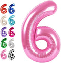 40 Inch Pink Mylar Foil Number 6 Birthday Balloon, Digital Balloons by Upgesy