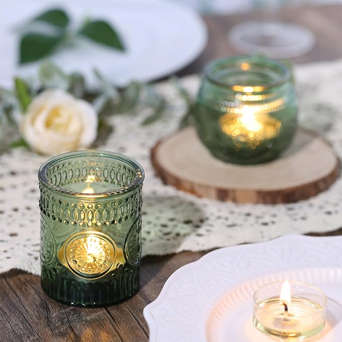 DARJEN 12Pcs Green Votive Candle Holders - Image 2