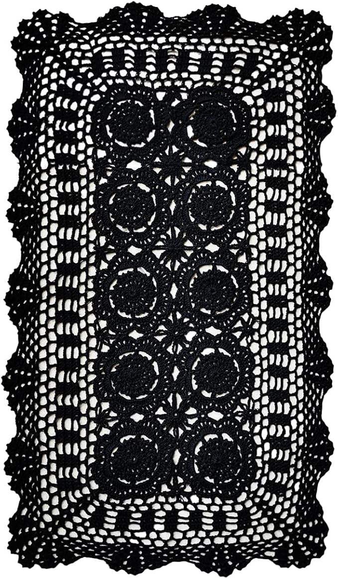 Phantomon Lace Table Runner Rectangular Table Cover Cloth Handmade Crochet by Phantomon