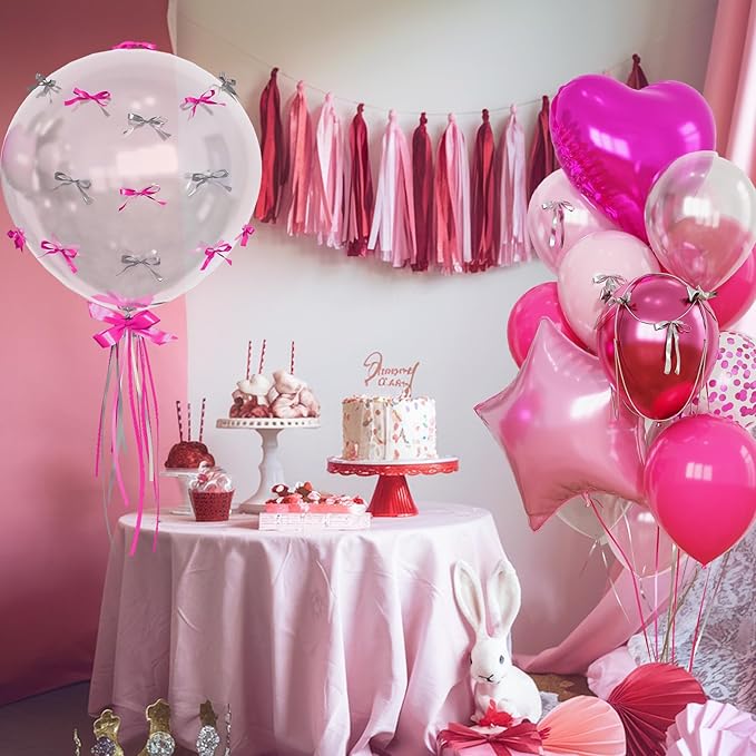 Hot Pink Balloons Pink Heart Star Balloon as Pink Birthday Decorations - Image 4