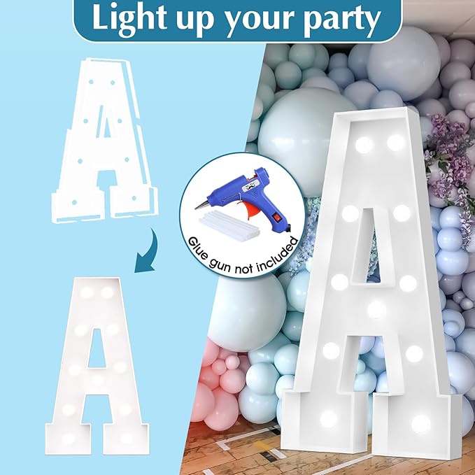 Ledido 4FT Marquee Light Up Letters, Cool White Light Up Letters Large Marquee - Image 5