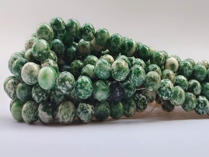 Stone Beads 10mm 60pcs Green Spot Jasper Beads Round Loose Gemstones Beads - Image 4