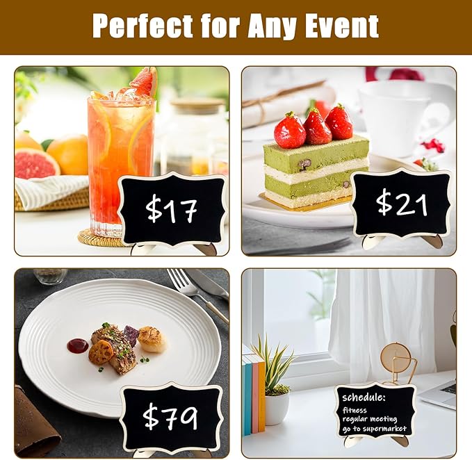 10PCS Mini Chalkboard Signs, Framed Small Chalk Board Food Labels - Image 5