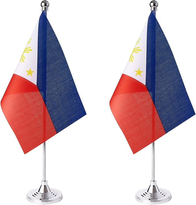 ZXvZYT 2 Pack Philippines flag Filipino Table Flag Small Mini Filipino Desk by ZXvZYT