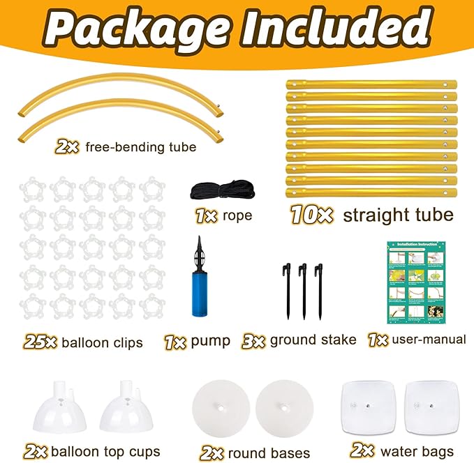 AerWo Balloon Arch Kit 8.2ft+6ft, Free Bending Top Curve Balloon Arch Frame - Image 6