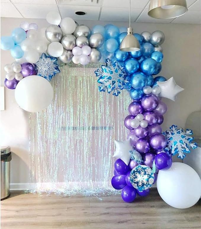 Blue and Purple Balloons Set, Metallic Purple White Latex Ballons Confetti - Image 5