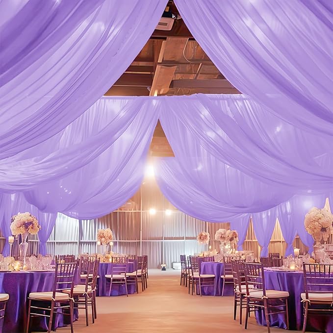 6 Panels Lavender Ceiling Drapes - Image 5