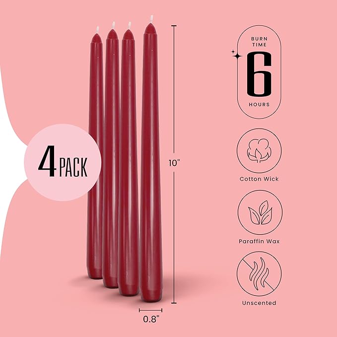 Leor & Lair Red Taper Candles for Christmas - Image 2
