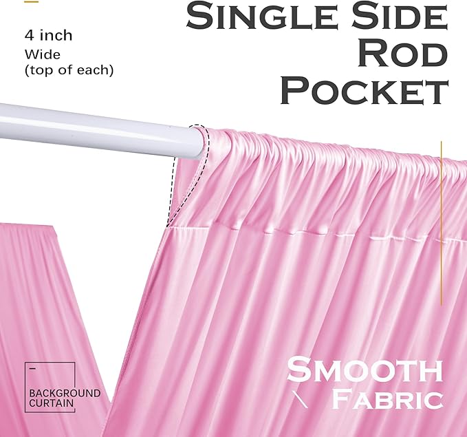 PartyVillage 4 Panels 5ftx30ft Baby Pink Ceiling Drapes - Image 5