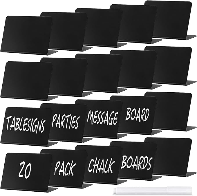 20 Pack Mini Chalkboard Signs for Food, ALOTCHE Tabletop Chalkboard Labels by ALOTCHE