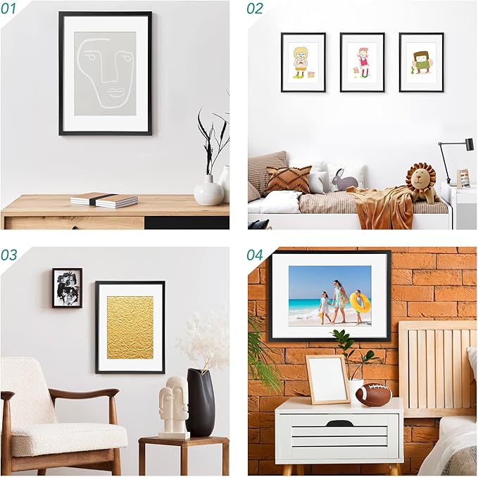 TWING 12 x 16 Picture Frames Set of 6, Display Pictures 8.5x11 - Image 3