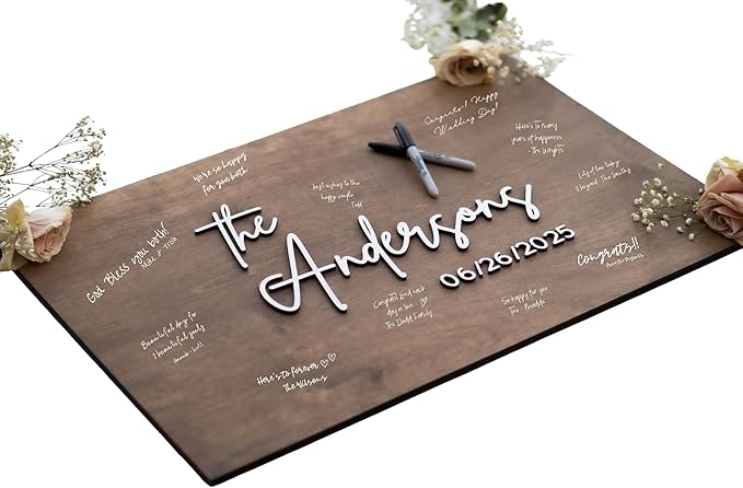 Personalized Last Name Guest Book, Unique Guest Book Sign, Custom Alternative by Obsidian+Home+Creations