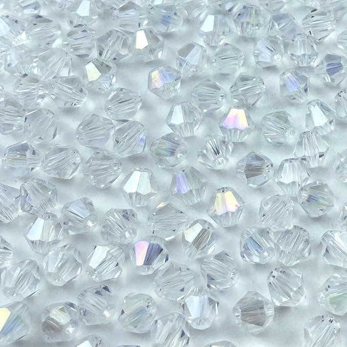 400pcs 4mm Bicone Crystal Glass Beads Loose Spacer Beads Faceted Craft Beads by LIMAOLLY