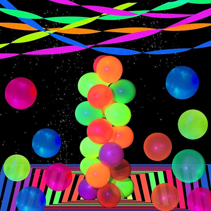 888 Feet Neon Glow Streamer Decorations - Image 2
