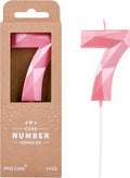PHD CAKE 2.76 Inch Crystal Pink 7 Number Birthday Candles, Cake Number Candles by PHDCAKE