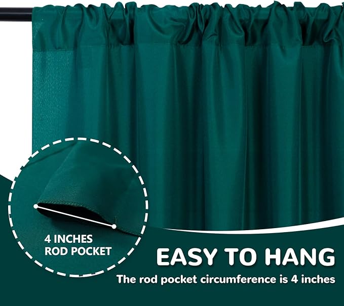 MEETSKY 10ft x 8ft Hunter Green Backdrop Curtains - Image 5