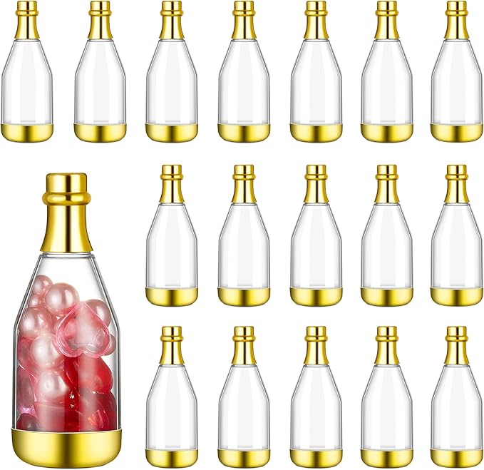 Cunhill 18 Pieces Mini Champagne Bottles Container Bulk Plastic Small Champagne by Cunhill