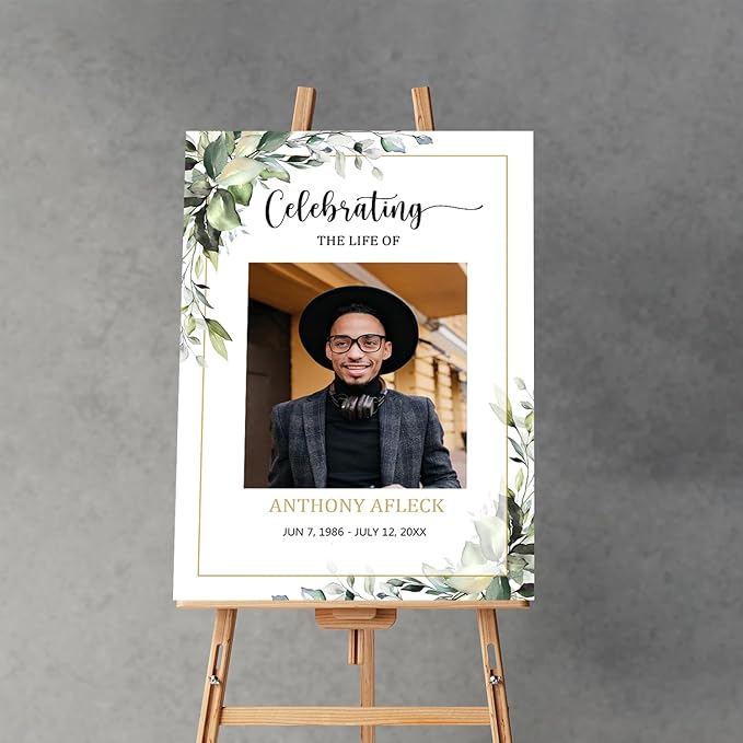 Greenery Funeral Welcome Sign, Memorial Welcome Sign, Celebration of Life - Image 5