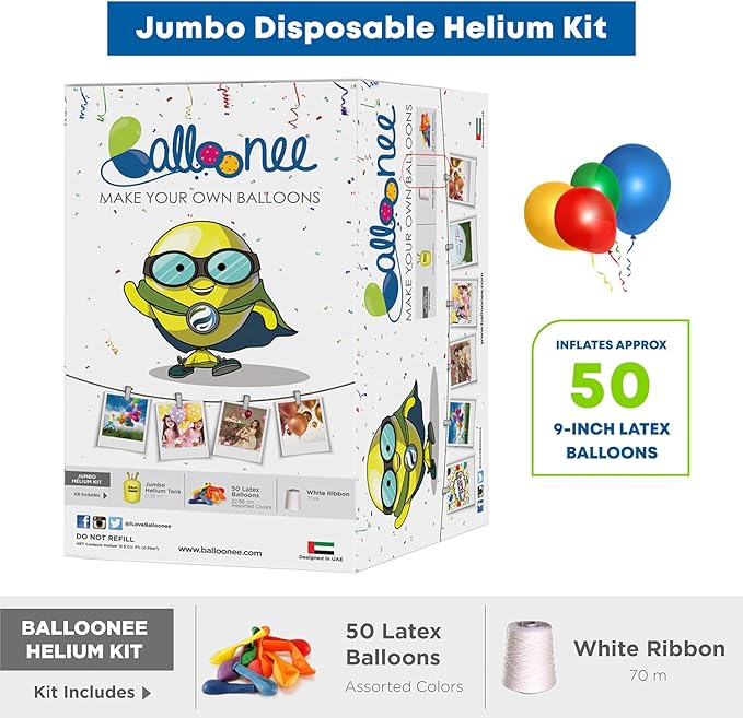 Jumbo Disposable Helium Party Kit - Image 3
