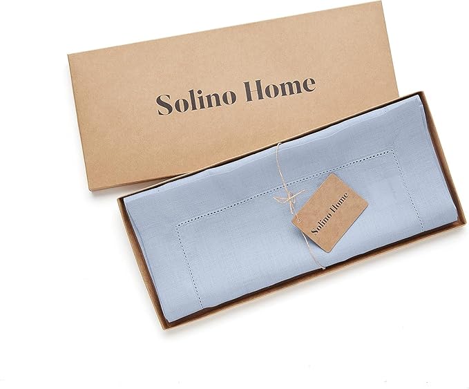 Solino Home Linen Sky Blue Table Runner 156 Inches Long - Image 6