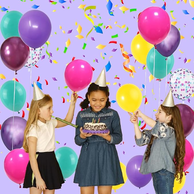 Pink Blue Purple Confetti Balloon - Image 3