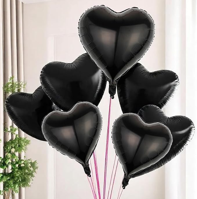 Black Heart Balloons, 18 Inch Black Heart Shape Balloon - Image 6
